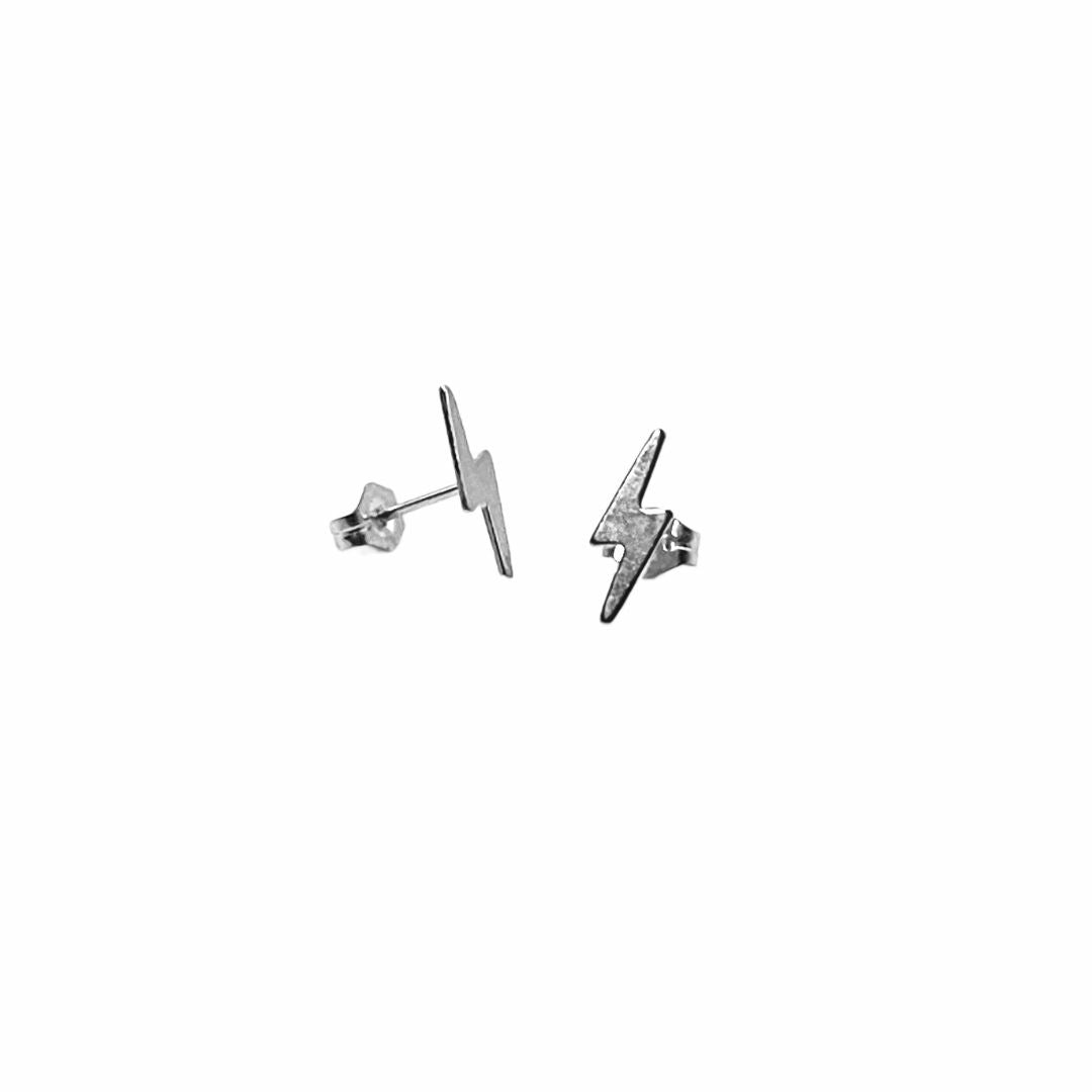 Lightning Bolt Studs in Sterling Silver