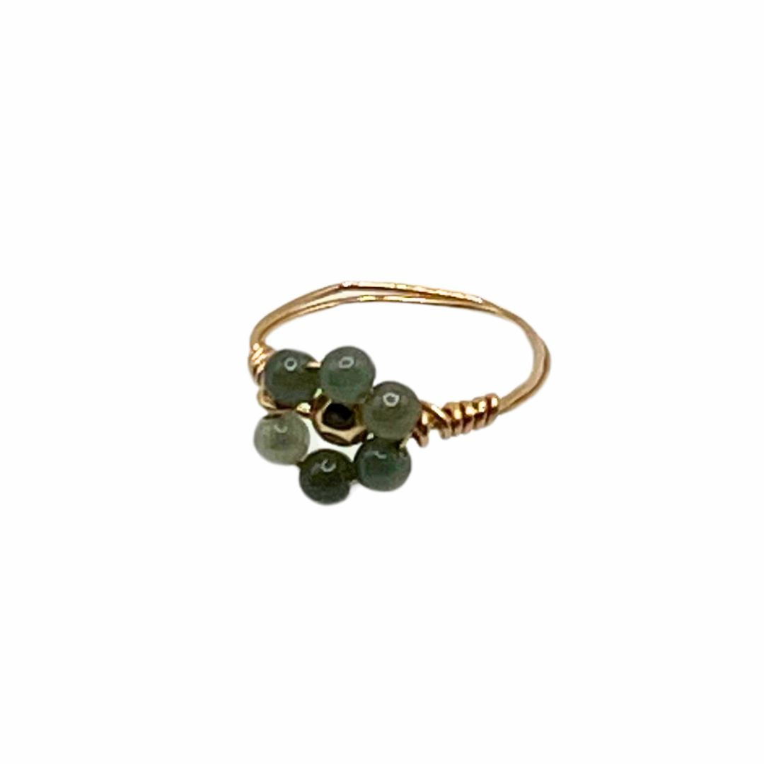 Jade Daisy Ring