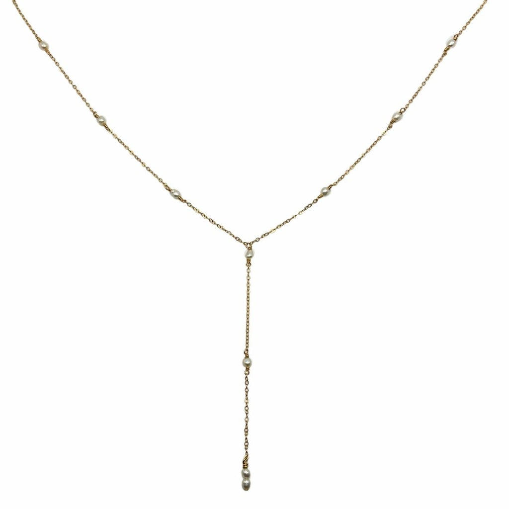 MILLIE Pearl Lariat Necklace