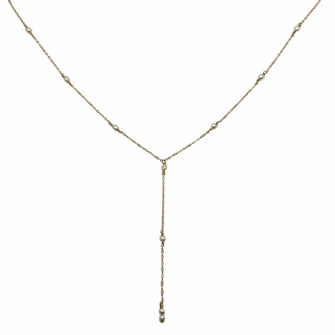 MILLIE Pearl Lariat Necklace