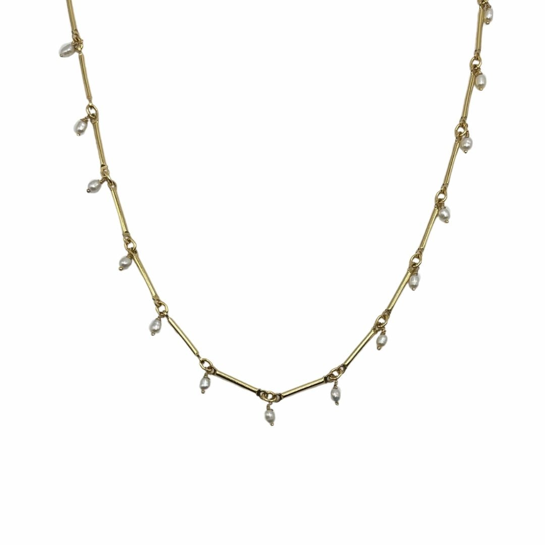 CAMI Pearl Bar Link Necklace