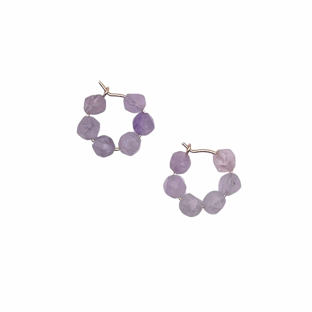 Chunky Amethyst Hoops