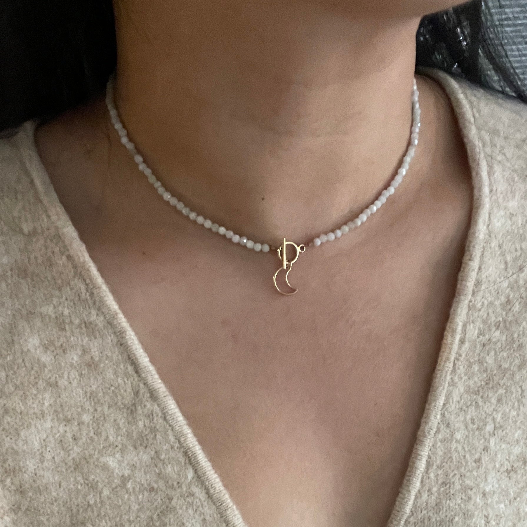 LUNA Crescent Toggle Necklace