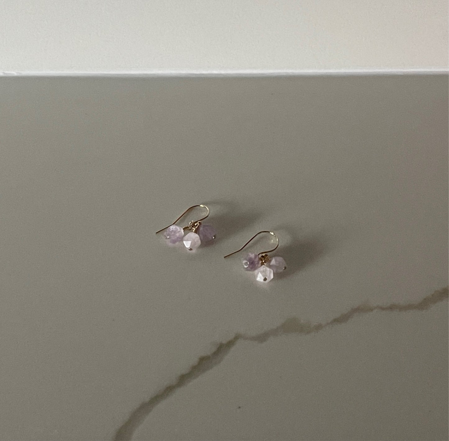 Amethyst Trio Drop Earrings
